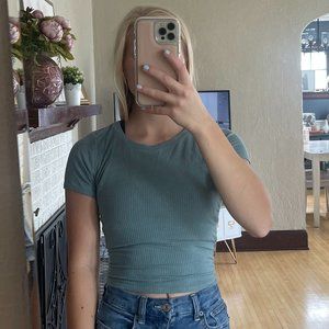 Sage Green Crop Top